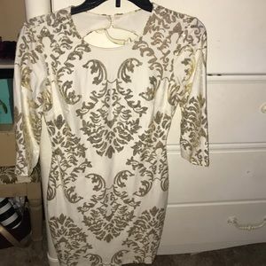 White Mini Dress with Gold Sequins
